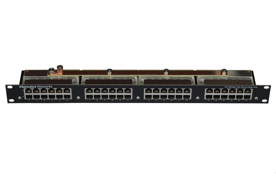 24 Circuit Rackmount Gas Discharge Tube Ethernet Surge Array
