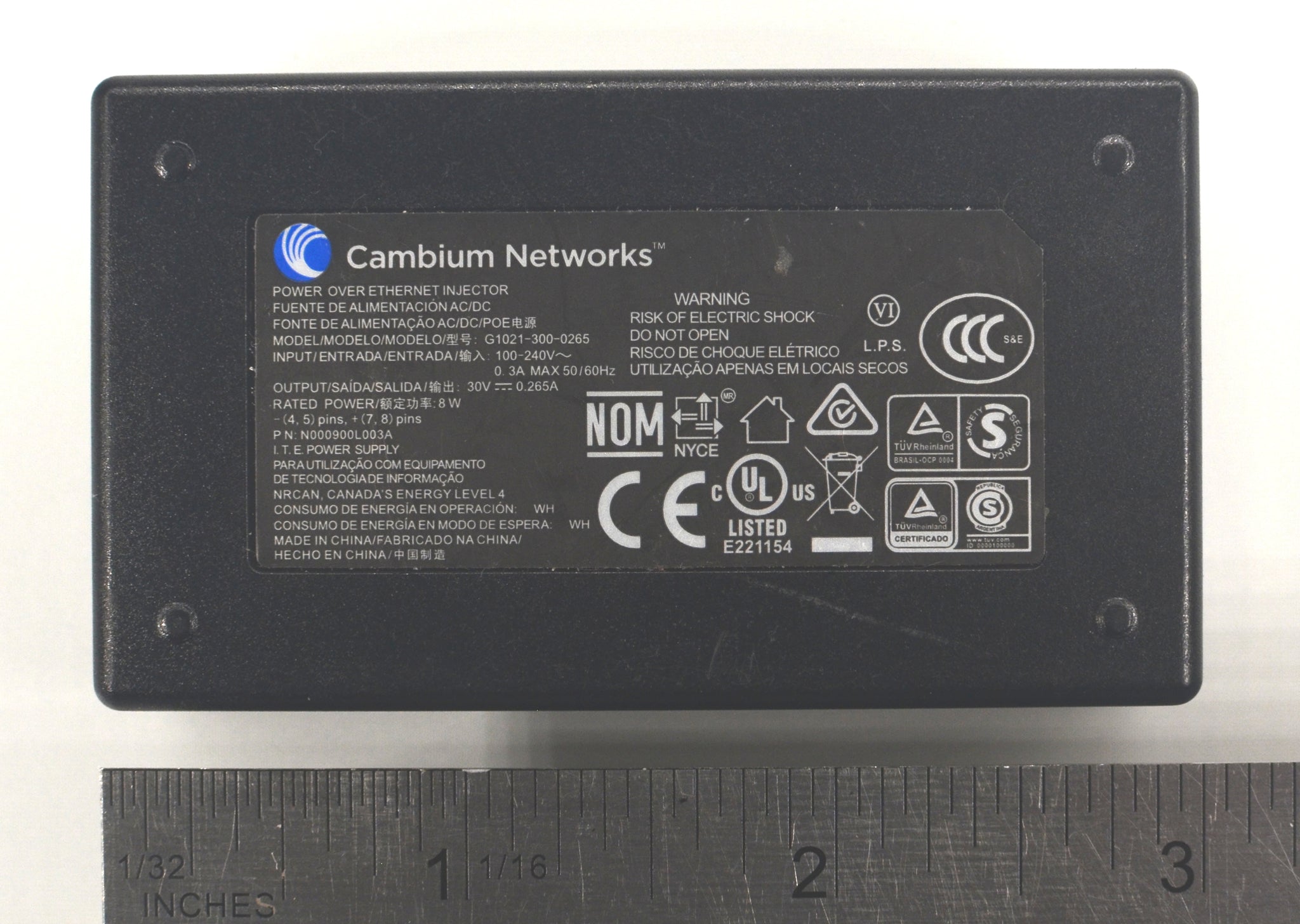 30VDC 1Amp Passive PoE Injector for Cambium APs